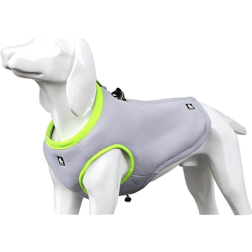 Dog Cooling Vest Harness Cooler Jacket Grey Green Small